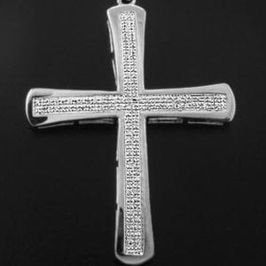 Diamonds & White Gold & Solid Silver Cross